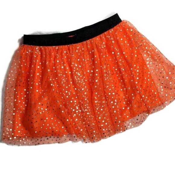 Way To Celebrate! Youth Girls Halloween Skirt size M (7-8)  Orange with metallic - Picture 1 of 4
